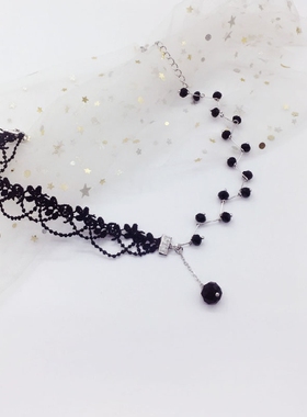 choker黑色暗黑系蕾丝锁骨链网红