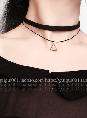 choker锁骨链黑色暗黑系网红项圈