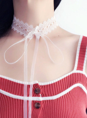 黑色暗黑系仙气超仙萝莉颈带项链