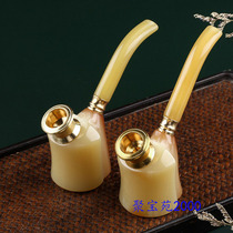 Imitation horn cigarette holder men smoke hopper thickness paper smoke smoker ancient play Miscellaneous antique tobacco leaf smoke with circulation filtration