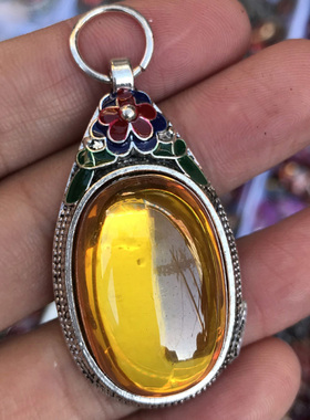 天然锆石镶嵌多色挂件吊坠