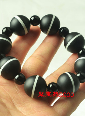 一线天药师珠玛瑙手链天然缠丝玛瑙大气手串圆珠文玩佛珠念珠手饰