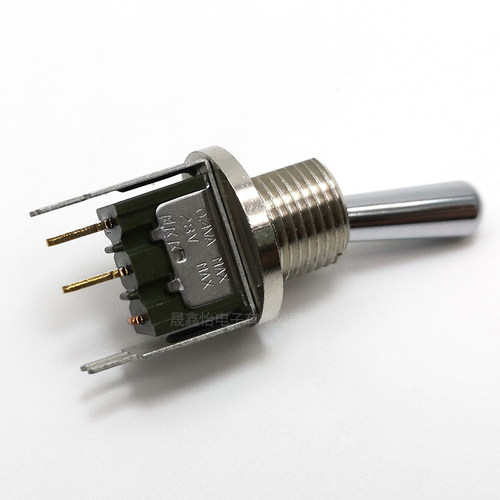NKK M-2011LB 日开 2脚2档摇臂钮子汽车开关0.4VA28V 开孔12MM - 图1