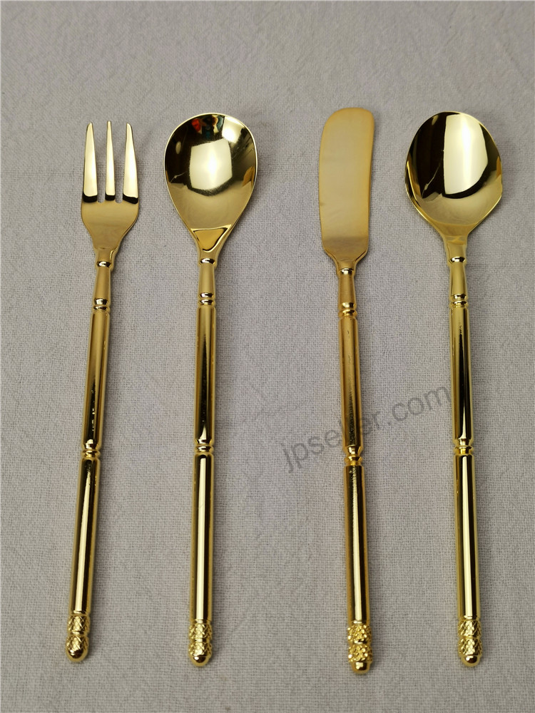 日本 简约风下午茶咖啡勺公主叉黄油刀砂糖勺系列黄铜制镀金镀银 - 图3