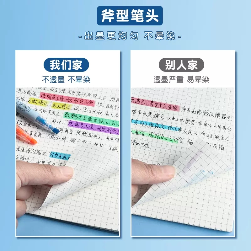 得力荧光笔标记笔中小学生记号笔彩色划重点手帐做笔记专用笔奖品 - 图1