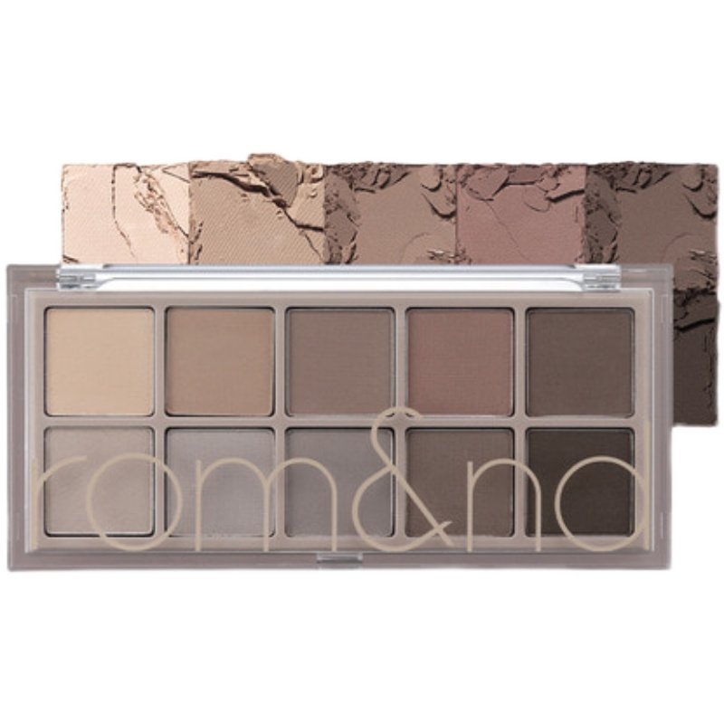 全哑光水泥盘升级版romand眼影盘10色新04橄榄皮冷灰棕调深邃烟熏