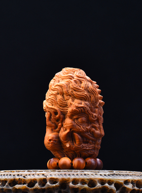 天然崖柏陈化料木雕佛魔一念之间文玩手把件随身把玩解压桌面摆件