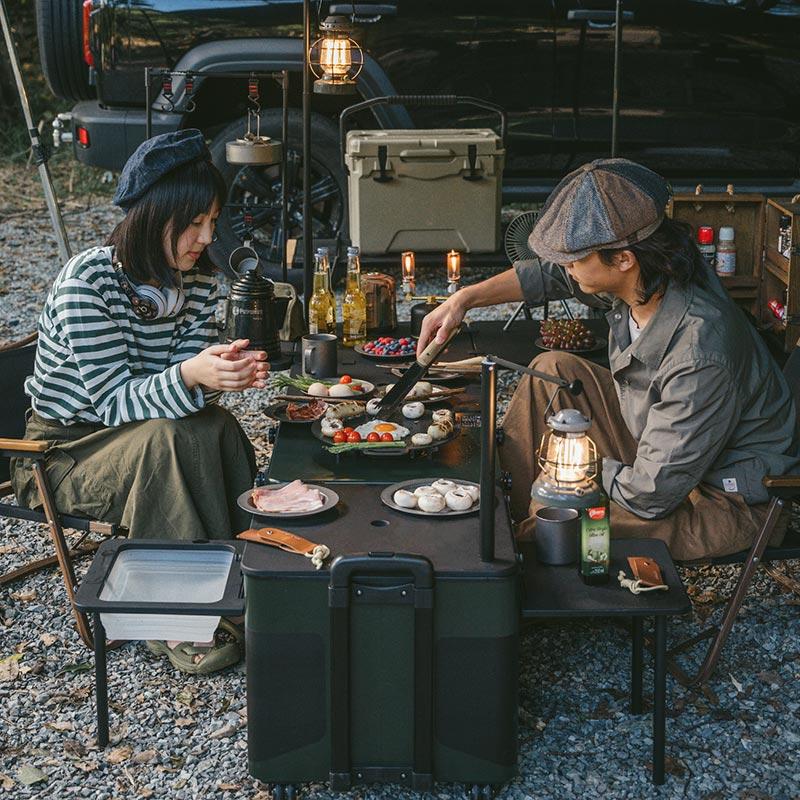 Naturehike挪客户外移动厨箱露营野餐烧烤便携移动厨房IGT组合桌-图0