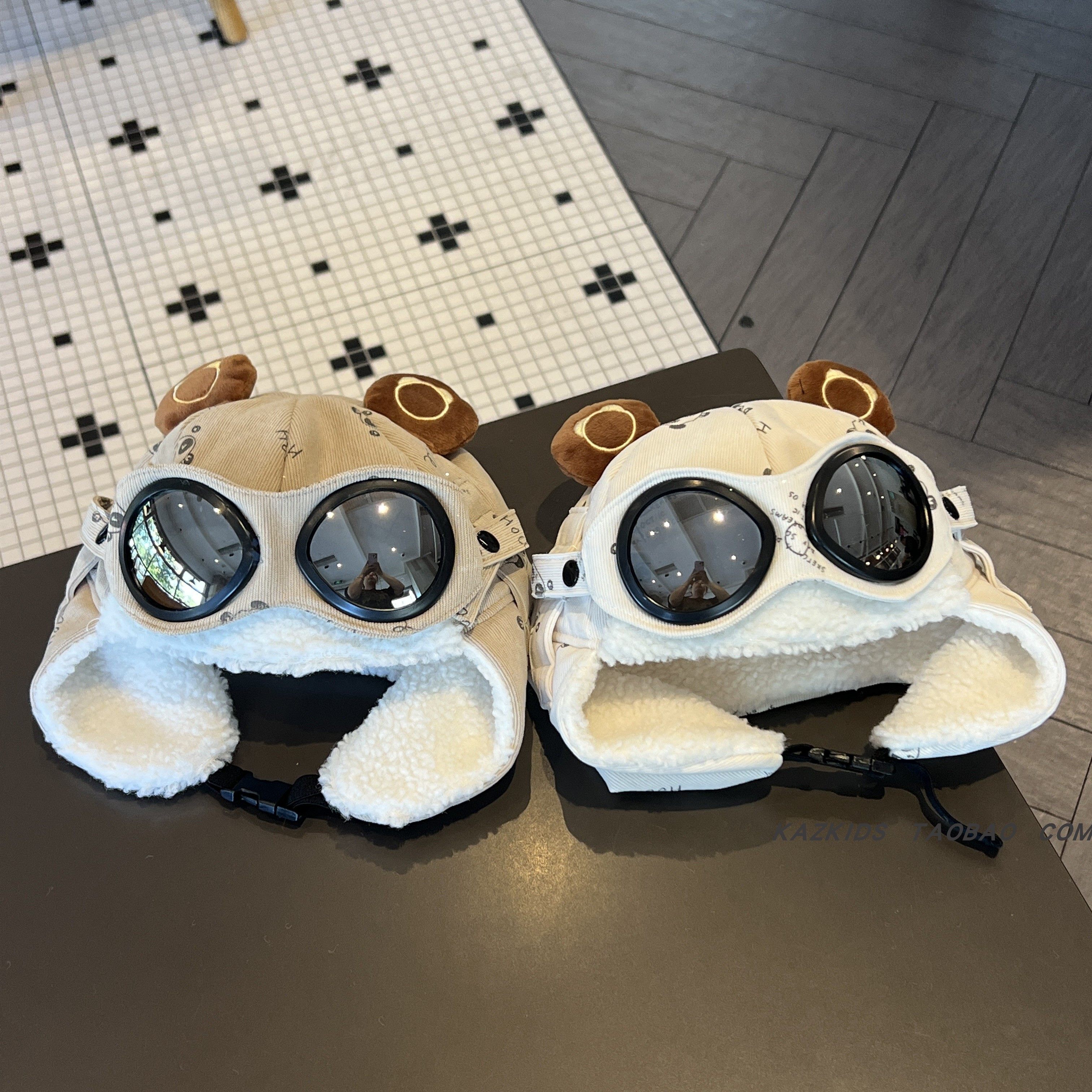 儿童帽子秋冬季男童眼镜雷锋帽防风护耳女宝宝保暖2025新款飞行帽,淘宝优惠券,粉丝福利购,淘宝优惠卷