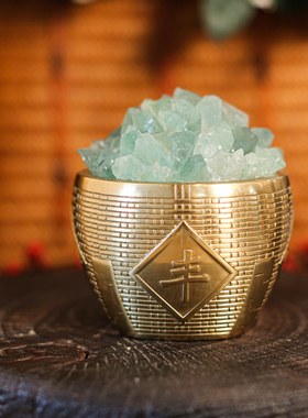 【本尼家】HY06黄铜五谷丰登水晶钵高档家居入宅乔迁玄关摆件