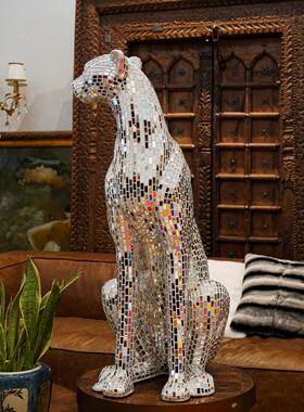 本尼家玻璃钢艺术豹子造型摆件