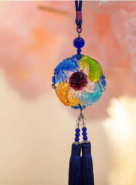 创意玄关挂串彩色琉璃挂件本尼家