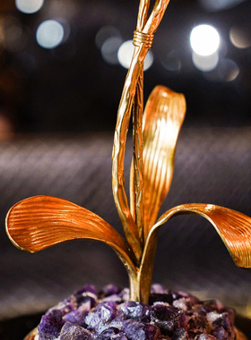 【本尼家】HY67现代轻奢装饰“兰花”桌面摆设玄关摆件