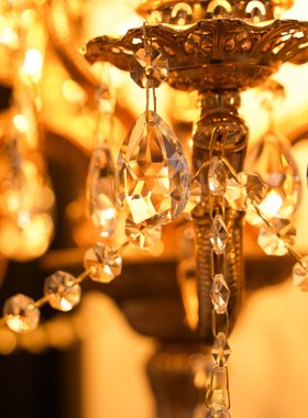 【本尼家】TD56欧式艺术纯铜多头水晶落地灯吧台水晶玻璃镂空摆件