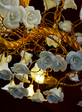 【本尼家】DD03现代轻奢玫瑰花造型吊灯客厅卧室个性装饰灯具