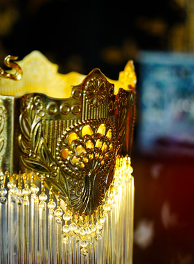 【本尼家】TD85法式黄铜水晶台灯复古客厅卧室床头创意装饰摆件