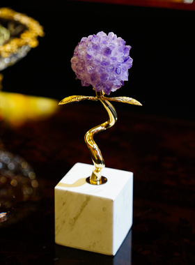 【本尼家】HY79紫水晶花朵装饰摆件客厅电视柜酒柜轻奢创意摆设