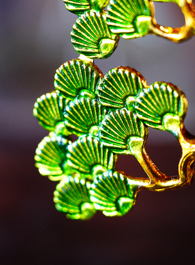 【本尼家】新中式禅意摆件珐琅彩迎客松吊式香炉书房玄关装饰摆件