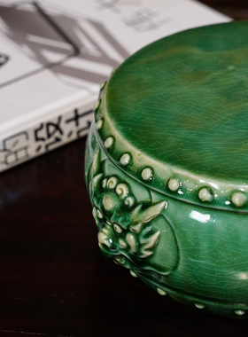 【本尼家】AM75非遗手工石湾陶瓷龙头鼓底座茶承摆件支架