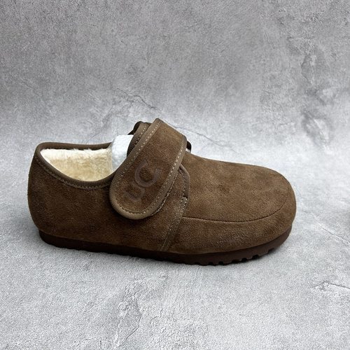 工厂25断码真皮冬季新款女鞋厚底勃肯鞋圆头松糕底套脚加绒女棉鞋 - 图3