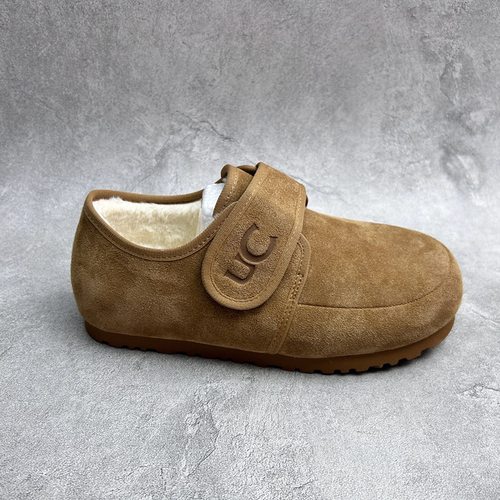 工厂25断码真皮冬季新款女鞋厚底勃肯鞋圆头松糕底套脚加绒女棉鞋 - 图2