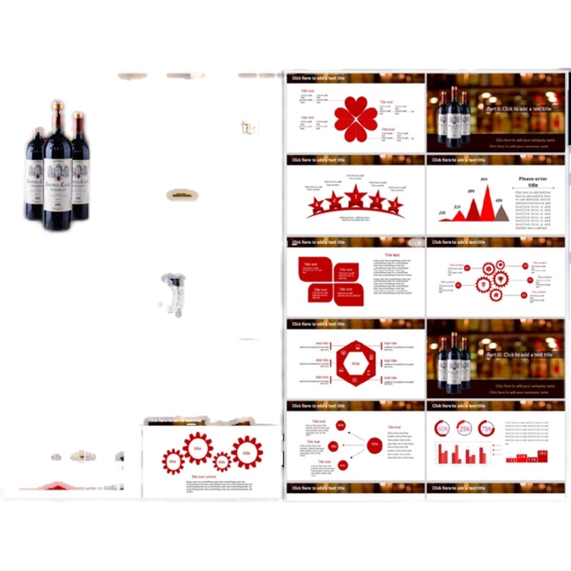 红酒葡萄酒主题进口国产干红干白ppt模板可编辑素材工作总结汇 - 图0