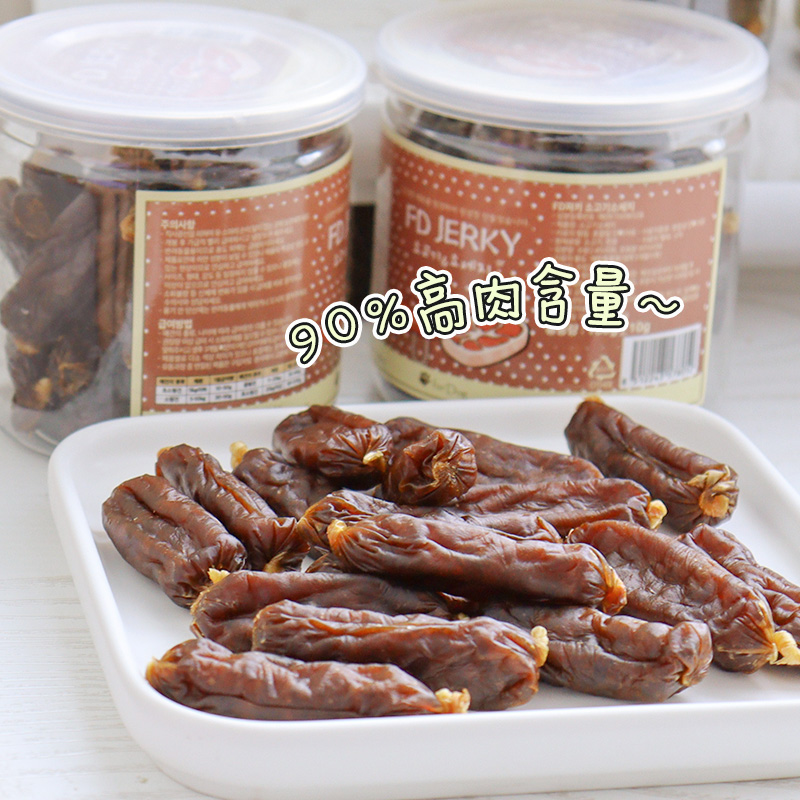 韩国FD风干香肠降泪痕亮眼美毛鸭肉牛肉三文鱼奖励狗火腿肠狗零食,淘宝优惠券,粉丝福利购,淘宝优惠卷