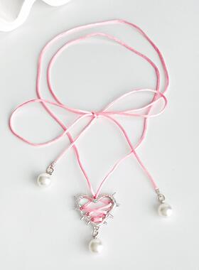 Sweet Women Pearl Pendant Necklace spicy Girl clavicle chain