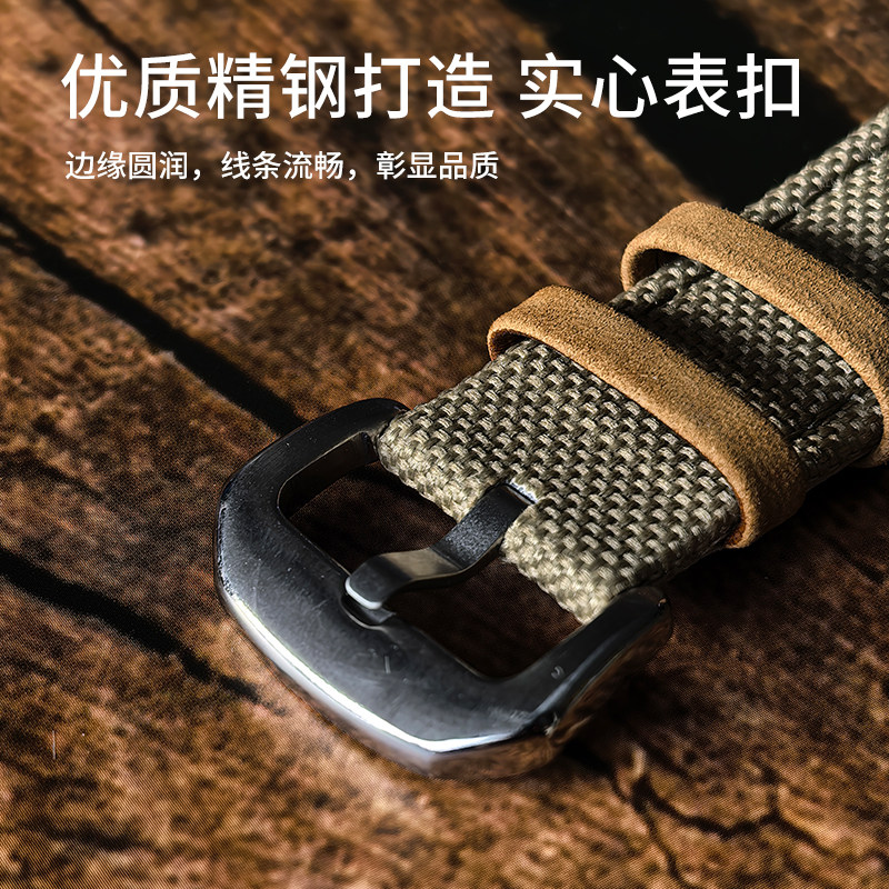 通用海鸥表6109中国人民志愿军快拆复古帆布真皮表带22mm配件24MM,淘宝优惠券,粉丝福利购,淘宝优惠卷