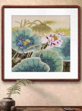 纯手绘字画客厅办公室工笔画荷花