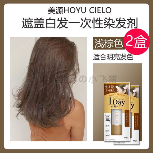日本Hoyu宣若cielo美源植物染发笔一次性梳黑临时遮白神器补发根 - 图1