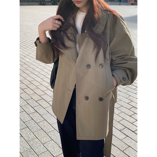ເສື້ອຄຸມສັ້ນ HaloLuu khaki trench coat