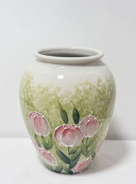 外贸出口 孤品 手绘  花朵系列 陶瓷花瓶 花盆 烛台 摆件