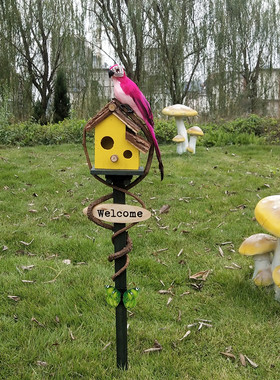 户外木质装饰田园花园落地摆件