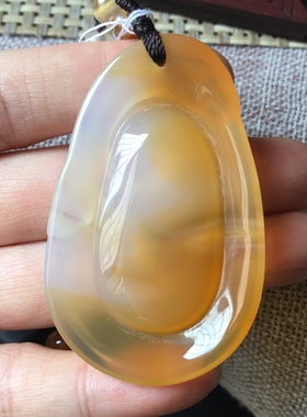 79号天然玛瑙玉髓吊坠如意毛衣链
