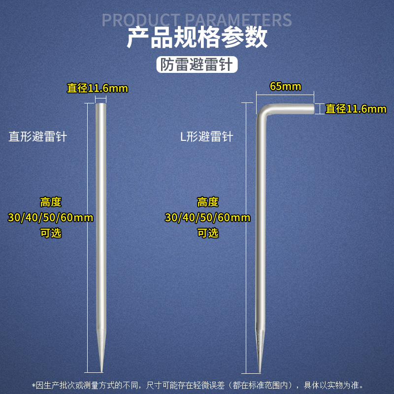 避雷针屋顶室外防雷针接闪器别墅家用户外建筑工程电力镀锌接地针 - 图1