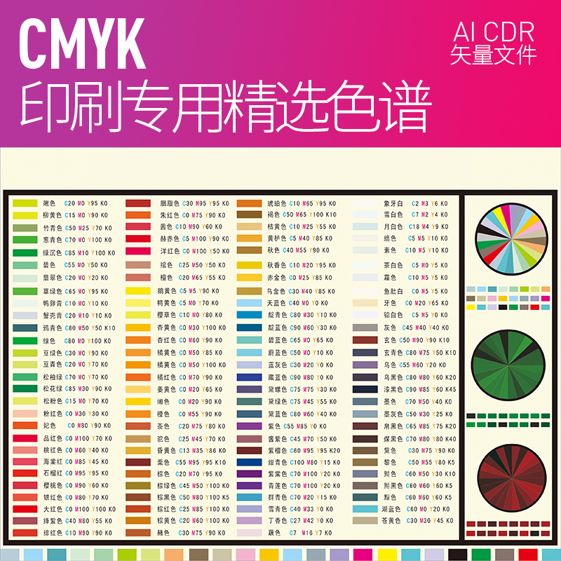 潘通色卡CMYK精选颜色色标新款色谱常用色表ai源文件cdr矢量文件 - 图1