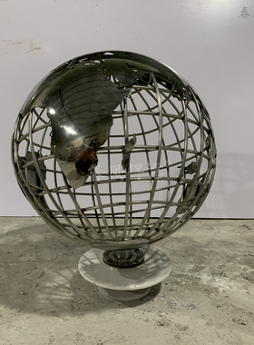 3D模型不锈钢立体展示圆球雕塑镂空地球仪春风得意厂家纯手工制作
