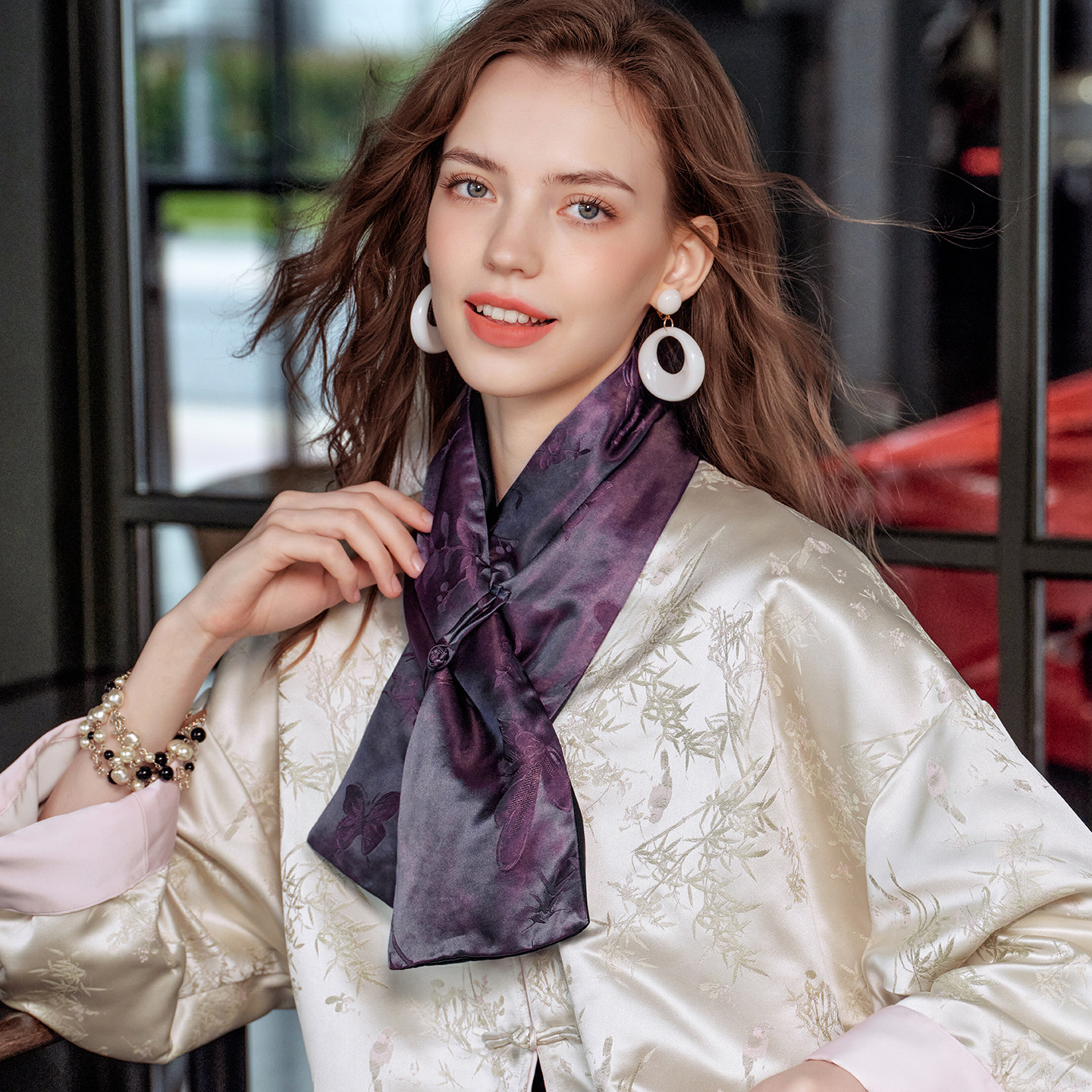 美标新款真丝围巾女冬100%桑蚕丝填充保暖加厚百搭时尚中国风围脖,淘宝优惠券,粉丝福利购,淘宝优惠卷