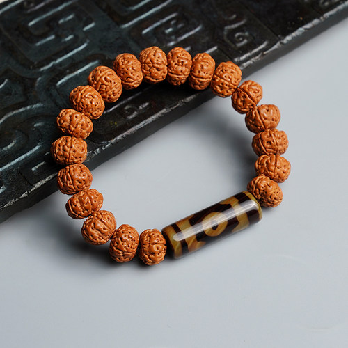 小金刚菩提子手串男女天珠配饰尼泊尔精品原籽双龙纹文玩情侣配饰 - 图1