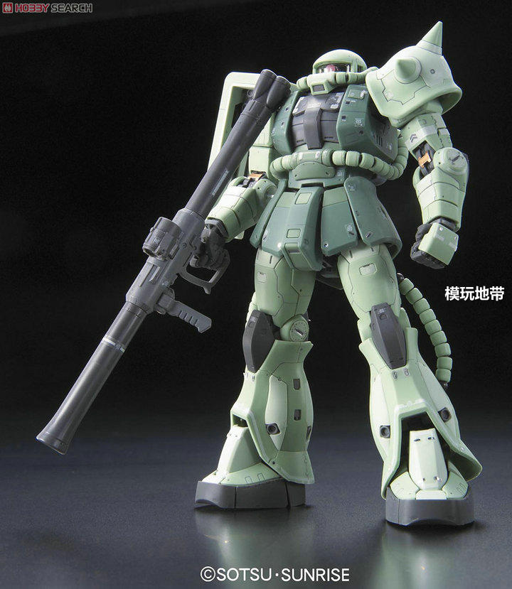 模玩地带万代 RG 04 MS-06F Zaku II量产绿扎古普通版-图1