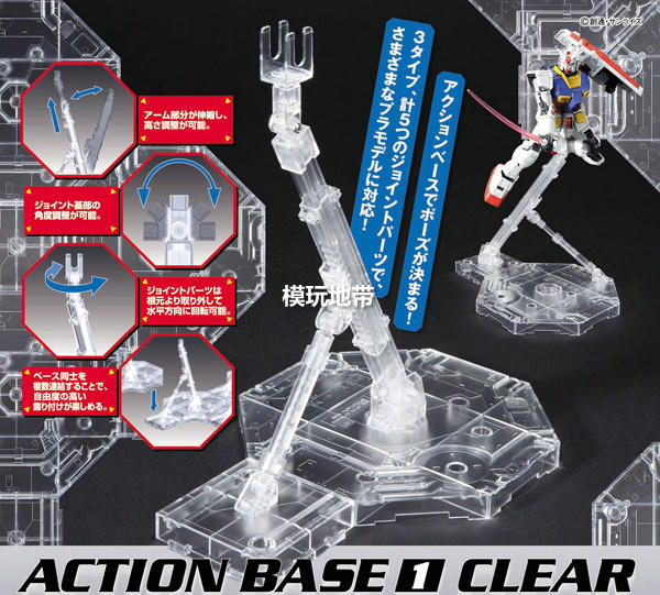 万代万用高达支架MG HG 1/100 144通用黑色灰色白色透明绿-图2