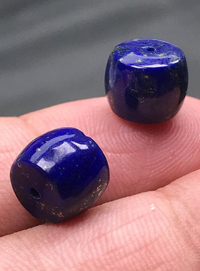天然青金石直切老型桶珠散珠隔珠顶珠腰珠配件diy手链项链配饰