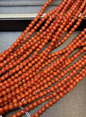 南红玛瑙川料九口佛珠手链 满色满肉红润 南红川料柿子红火焰红