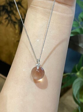 s925纯银新款天然水晶吊坠项链女韩系INS风高冰水晶时尚锁骨链