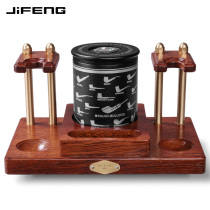 JIFENG tobacco bucket rack solid wood base copper column vertical size slot position cigar cylinder gift box set JF-YDJ-002