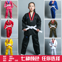 Taekwondo Clothing Children Adults Men And Women Long Sleeve Training Wear Red Blue Black Yellow Green Performance Wear