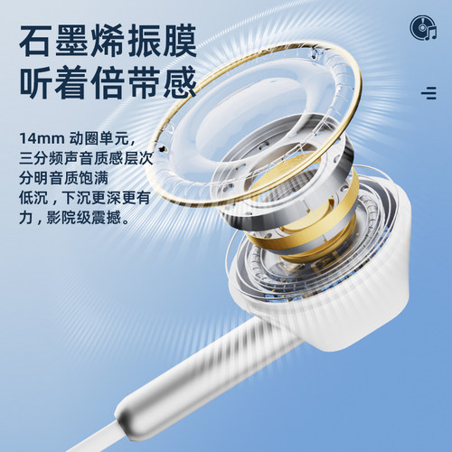 联想生态品牌异能者有线耳机HIFI级音质半入耳式手机电脑通用舒适 - 图2