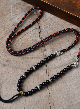 原创设计纯手工编织藏式棉绳挂脖吊坠项链绳国风文玩手工配挂绳子