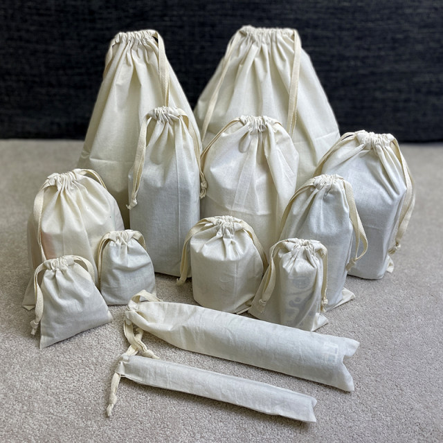 Pure cotton bundle pocket custom printed dust-proof drawstring bag